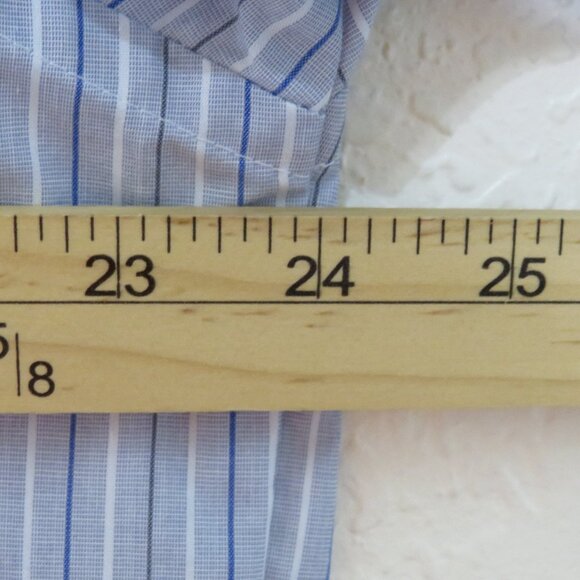 Van Heusen* Men's Long Sleeve Button Down Curved Hem Pinstripe Dress Shirt~Large - Picture 6 of 10
